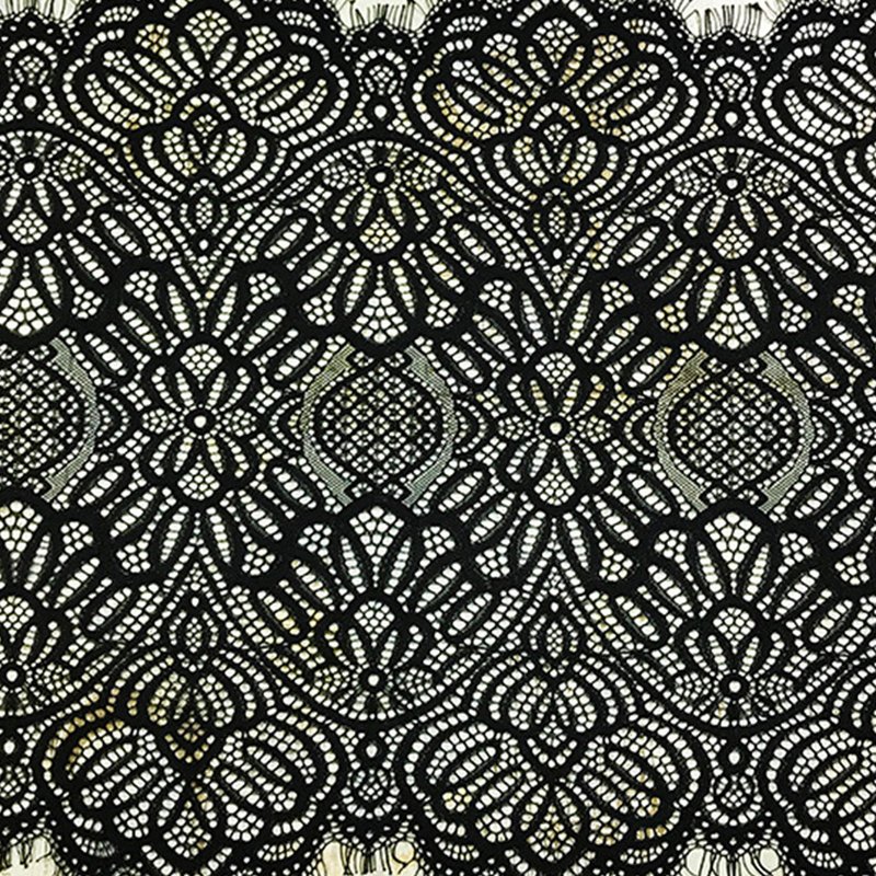Lace Trim Wave Eyelash Nylon Lace Fabric for Bridal Wholesale Supplier