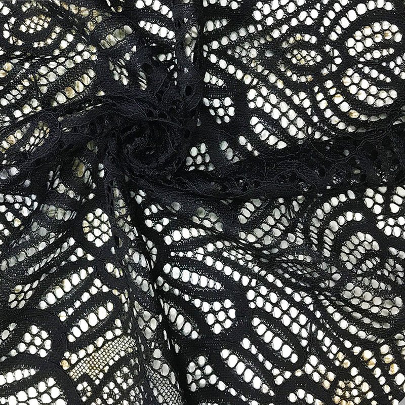 Lace Trim Wave Eyelash Nylon Lace Fabric for Bridal Wholesale Supplier