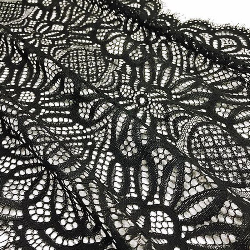Lace Trim Wave Eyelash Nylon Lace Fabric for Bridal Wholesale Supplier 7