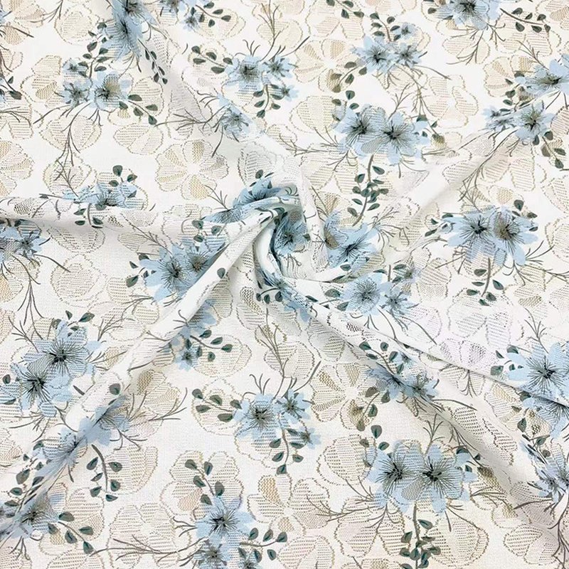 Lace Fabric Printed Polyester Warp Knit for Women's Wear Wholesale Sup