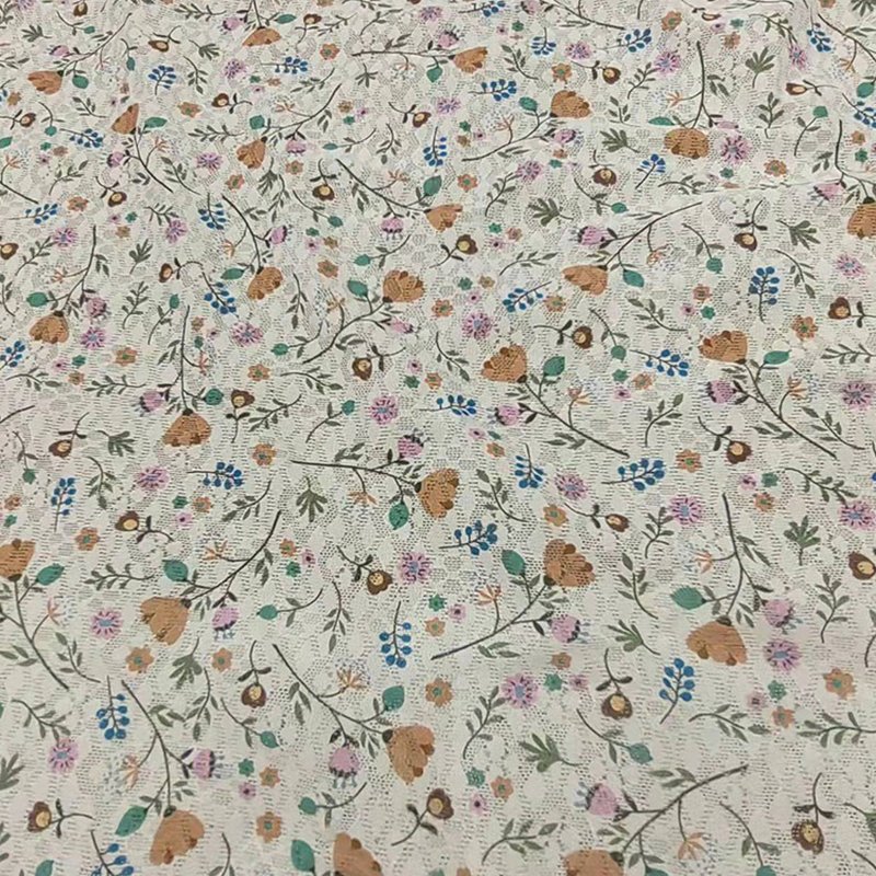 Lace Fabric Dress Printed Polyester Warp Knit for Women's Wear Wholesa