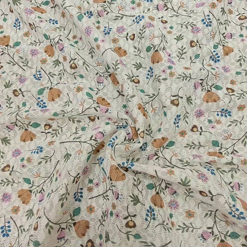 Lace Fabric Dress Printed Polyester Warp Knit for Women's Wear Wholesa