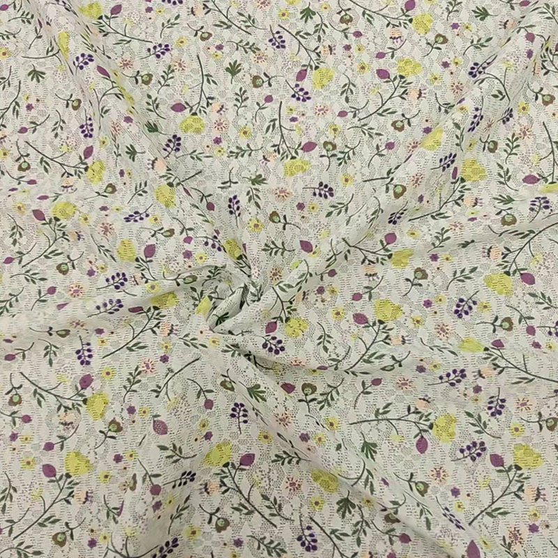 Lace Fabric Dress Printed Polyester Warp Knit for Women's Wear Wholesa 3