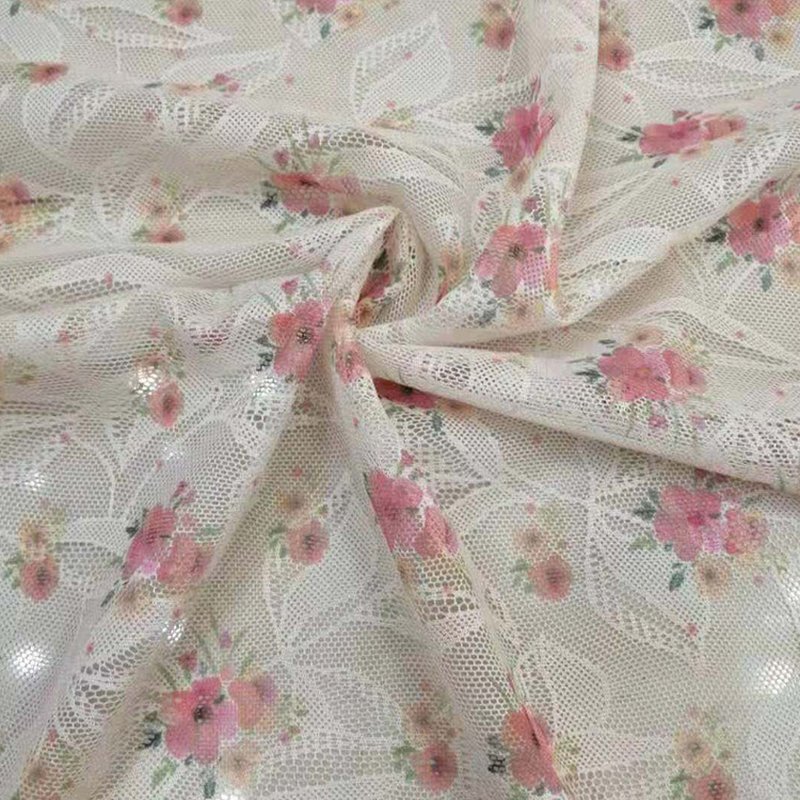Lace Fabric Dress Printed Polyester for Women's Wear Wholesale Supplie 3