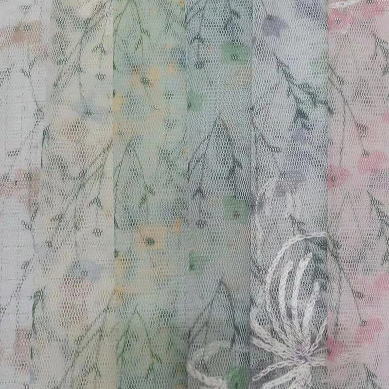 Dress Printed Polyester Lace Fabric for Women's Wear Wholesale Supplie 4