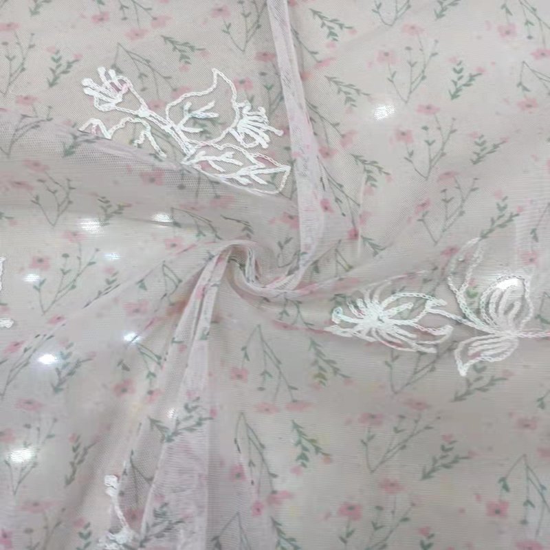 Dress Printed Polyester Lace Fabric for Women's Wear Wholesale Supplie 5