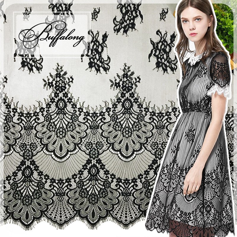 Eyelash Lace Lace Fabric Dress Polyester for Women's Wear Wholesale Su 11