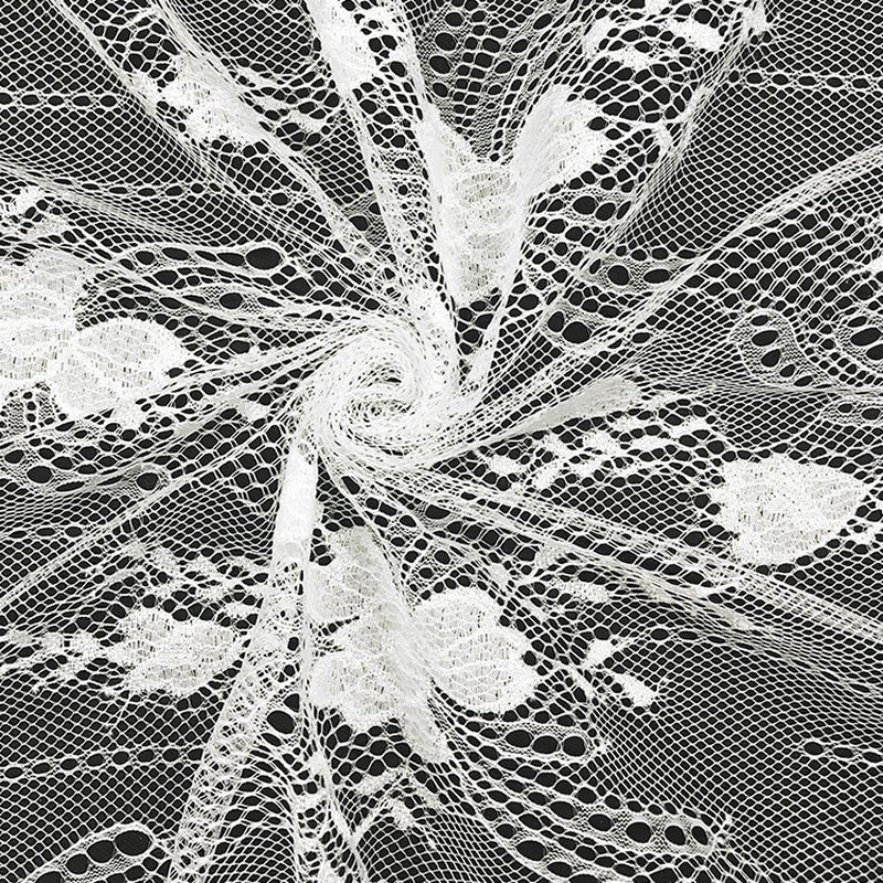 Lace Trim Ditsy Floral Diamond Nylon Warp Knit Lace Fabric for Bag Who