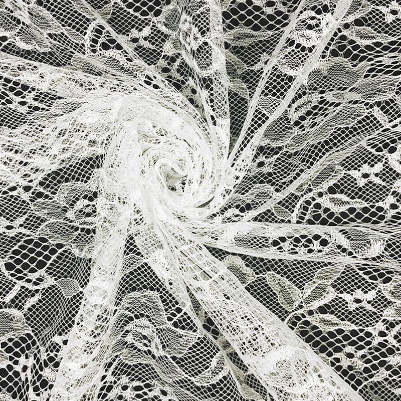 Floral Wave Cutwork Nylon Lace Fabric for Bridal Wholesale Supplier