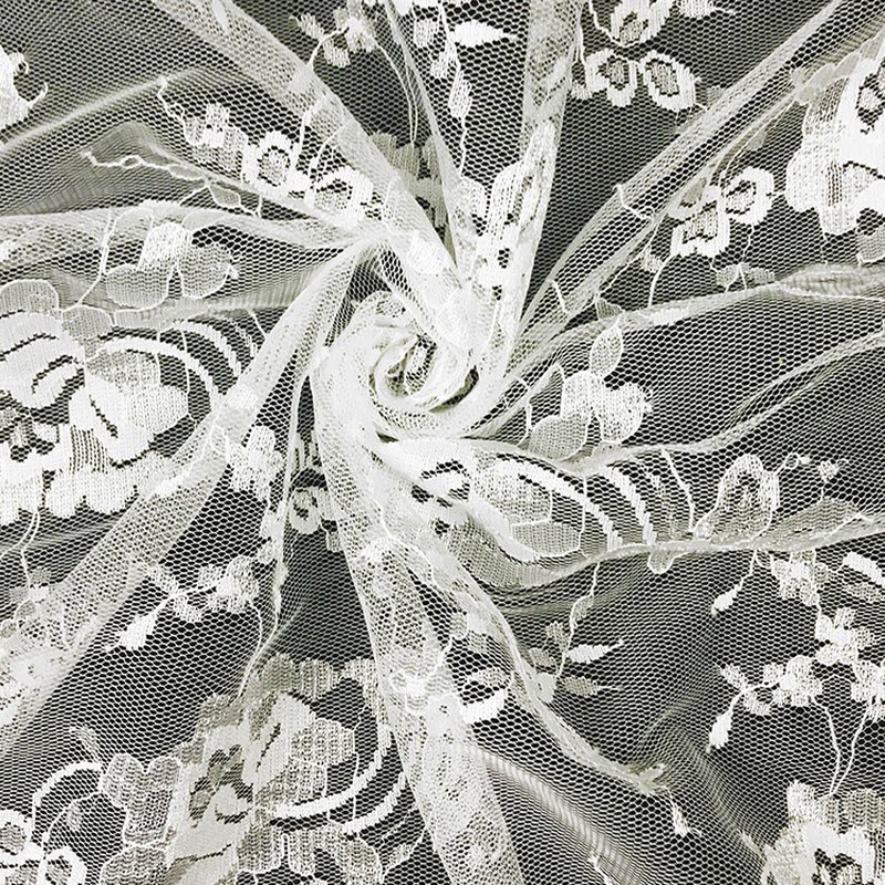 Peony Floral Cutwork Nylon Lace Fabric for Bridal Wholesale Supplier