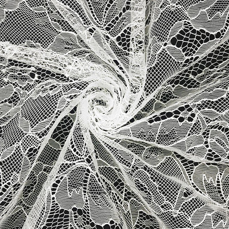 Rose Floral Cutwork Nylon Lace Fabric for Bridal Wholesale Supplier