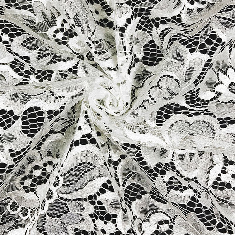 Floral Wave Cutwork Nylon Lace Fabric for Bridal Wholesale Supplier