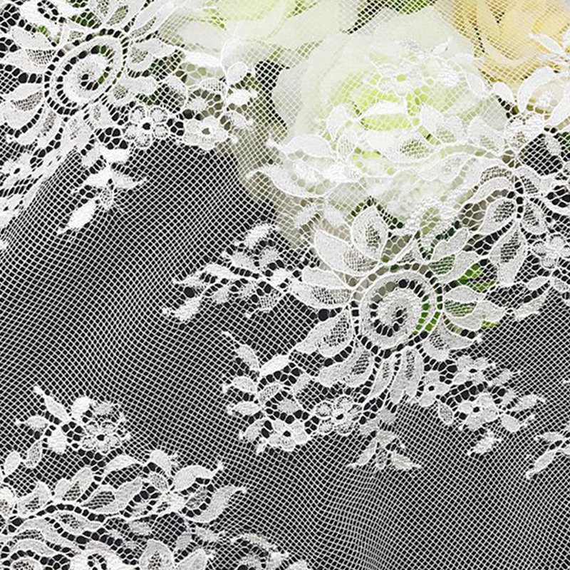 Sunflower Scallop Edge Wave Nylon Lace Fabric for Women's Wear Wholesa 5