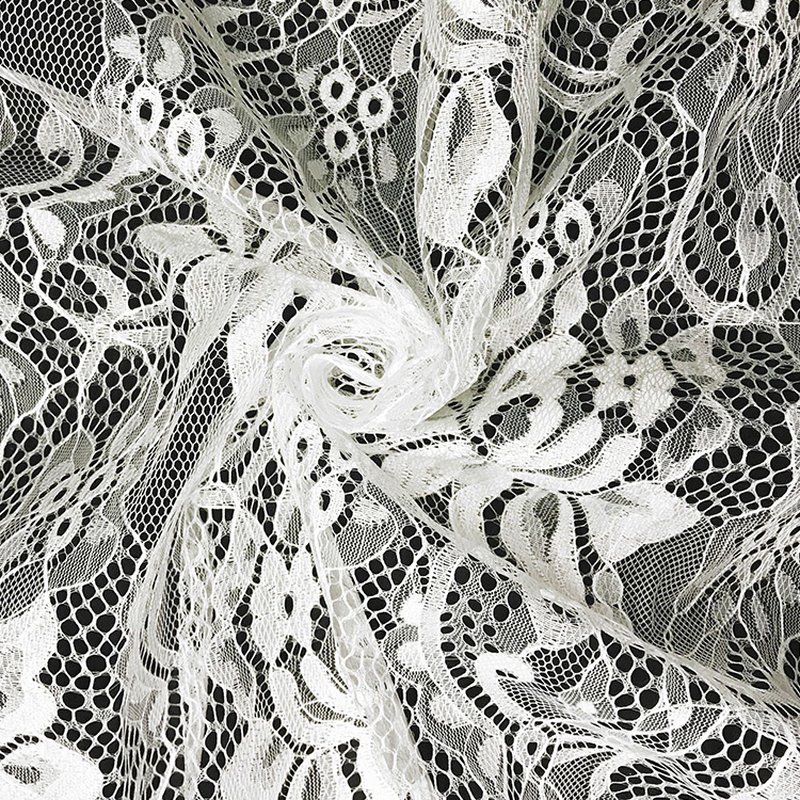 Floral Large Floral Wave Nylon Lace Fabric for Bridal Wholesale Suppli