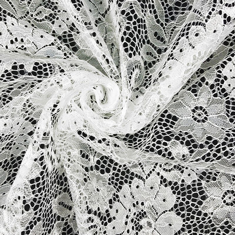 Floral Nylon Warp Knit Lace Fabric for Women's Wear Wholesale Supplier