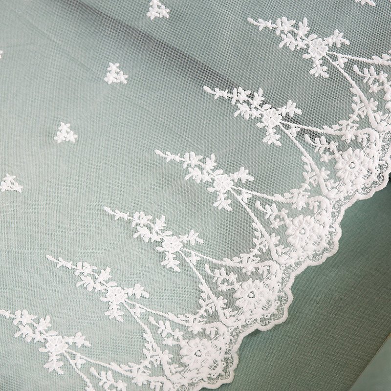 Lace Trim Milk Silk White Polyester Lace Fabric for Women's Wear Whole