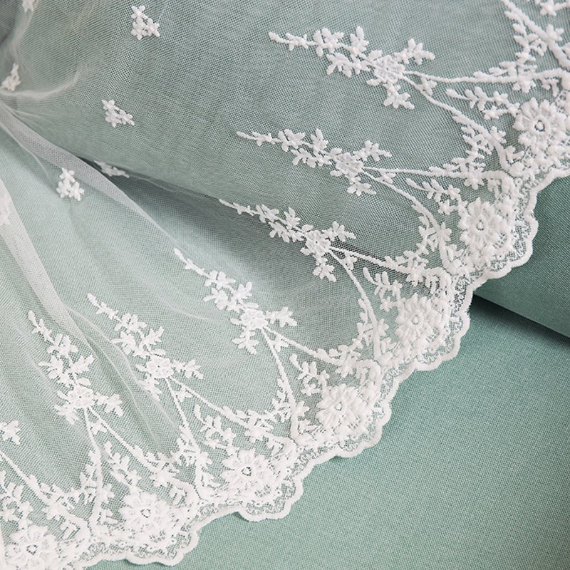 Lace Trim Milk Silk White Polyester Lace Fabric for Women's Wear Whole