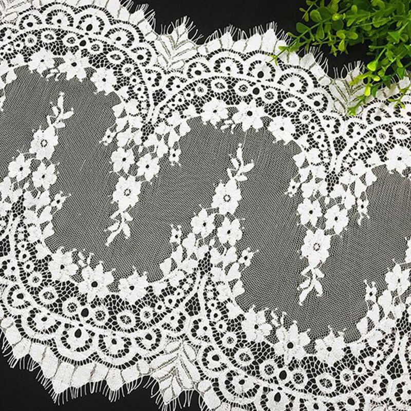 Lace Trim Wave Eyelash Nylon Lace Fabric for Bridal Wholesale Supplier 4