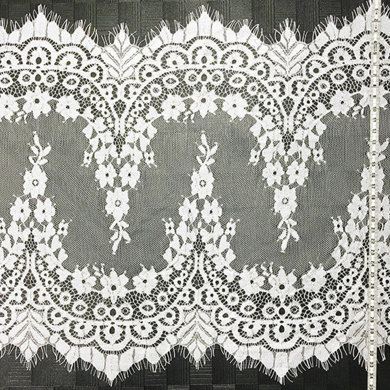 Lace Trim Wave Eyelash Nylon Lace Fabric for Bridal Wholesale Supplier 9