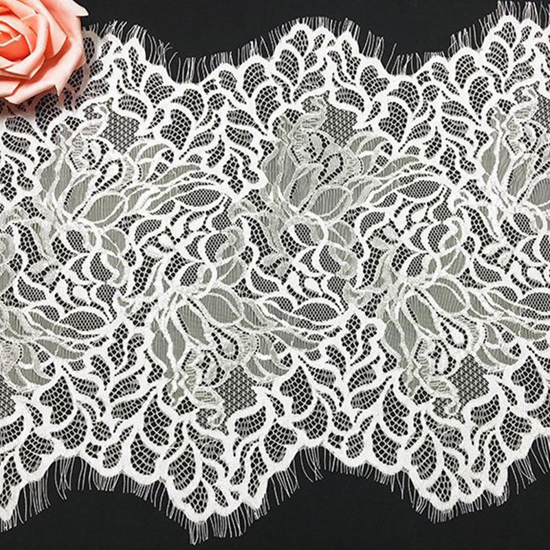 Eyelash Lace Nylon Thread Floral Nylon Lace Fabric for Apparel Wholesa