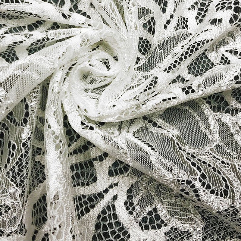 Eyelash Lace Nylon Thread Floral Nylon Lace Fabric for Apparel Wholesa