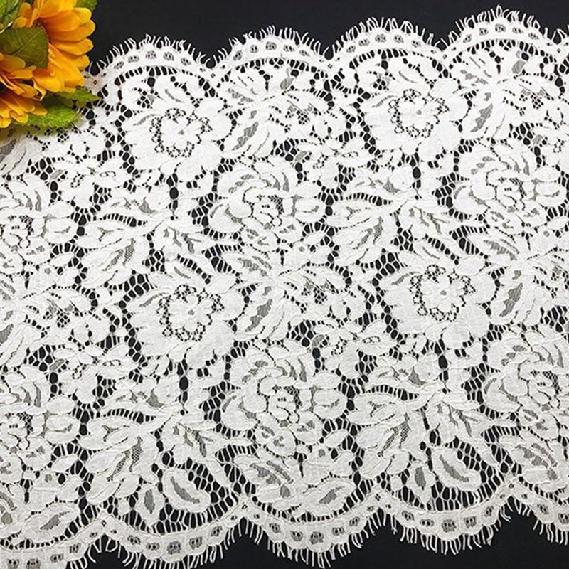 Eyelash Lace Nylon Thread Eyelash Nylon Lace Fabric for Apparel Wholes