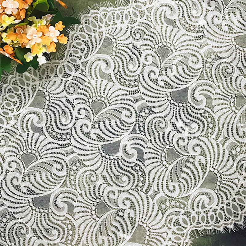 Lace Trim Wave Eyelash Nylon Lace Fabric for Bag Wholesale Supplier