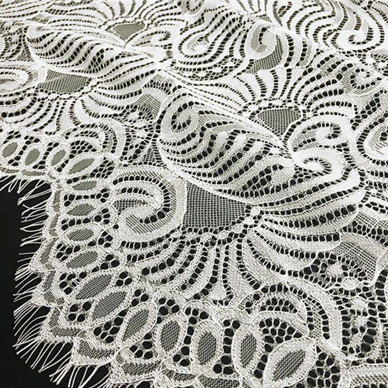 Lace Trim Wave Eyelash Nylon Lace Fabric for Bag Wholesale Supplier 7