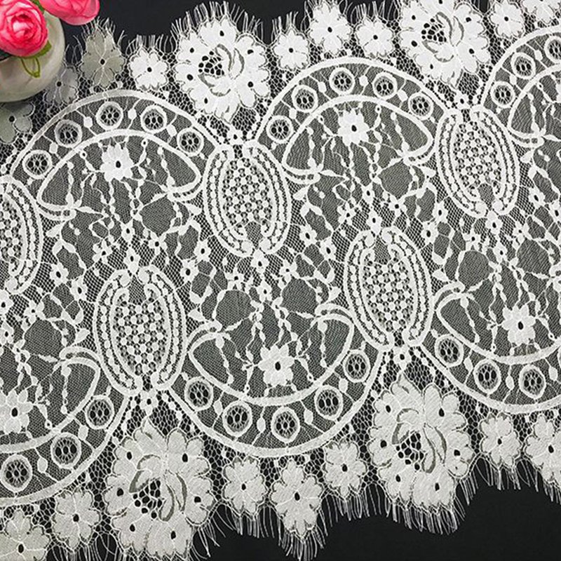 Lace Trim Nylon Thread Floral Nylon Lace Fabric for Apparel Wholesale