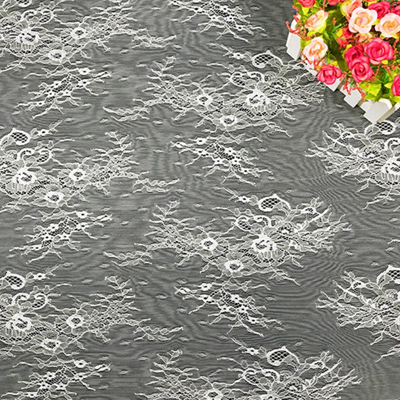 Lace Trim Floral Large Floral Nylon Lace Fabric for Bridal Wholesale S