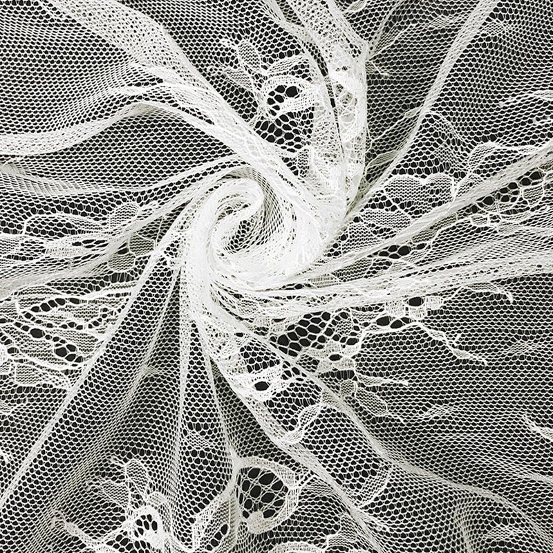 Lace Fabric Cutwork White Nylon for Bridal Wholesale Supplier