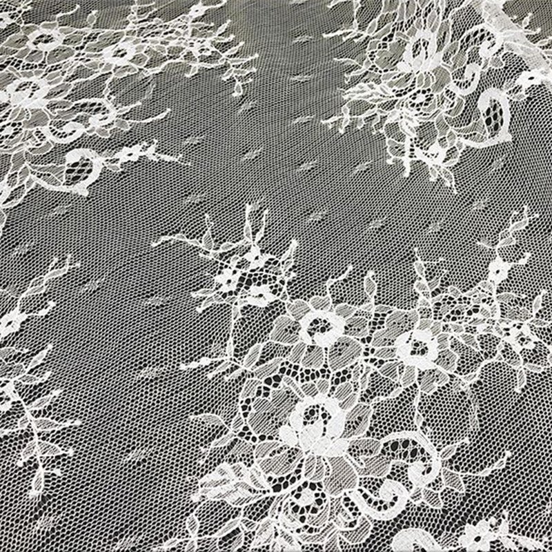 Lace Fabric Cutwork White Nylon for Bridal Wholesale Supplier 4