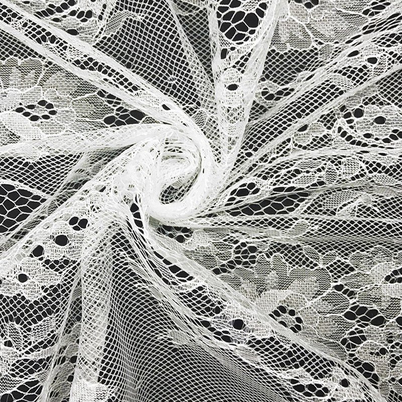 Dress Floral Wave Nylon Warp Knit Lace Fabric for Women's Wear Wholesa