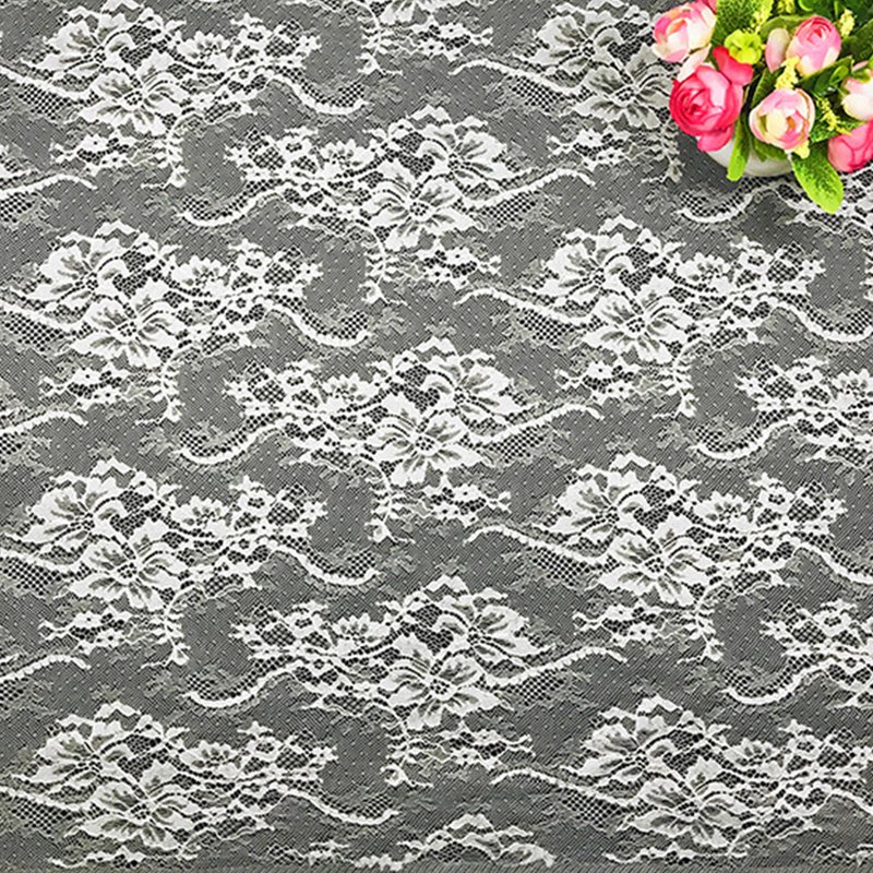 Floral Wave Bridal Polyester Warp Knit Lace Fabric for Bridal Wholesal