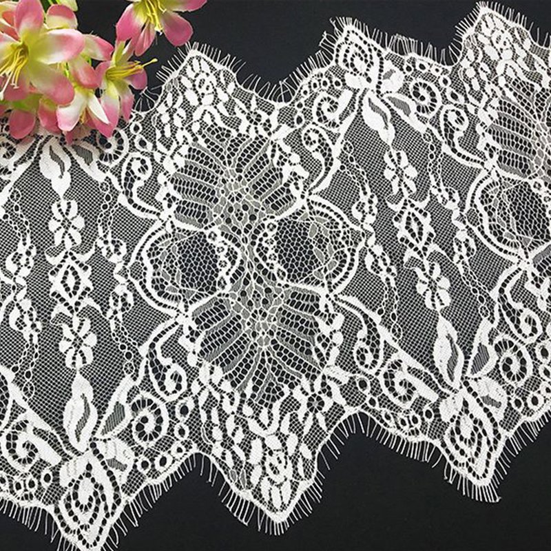 Lace Trim Dress Eyelash Nylon Lace Fabric for Women's Wear Wholesale S