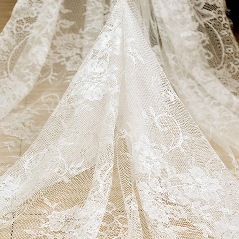 White Bridal Evening Polyester Lace Fabric for Bridal Wholesale Suppli 4