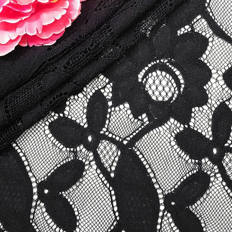 Lace Trim Rose Dress Nylon Lace Fabric for Women's Wear Wholesale Supp 3