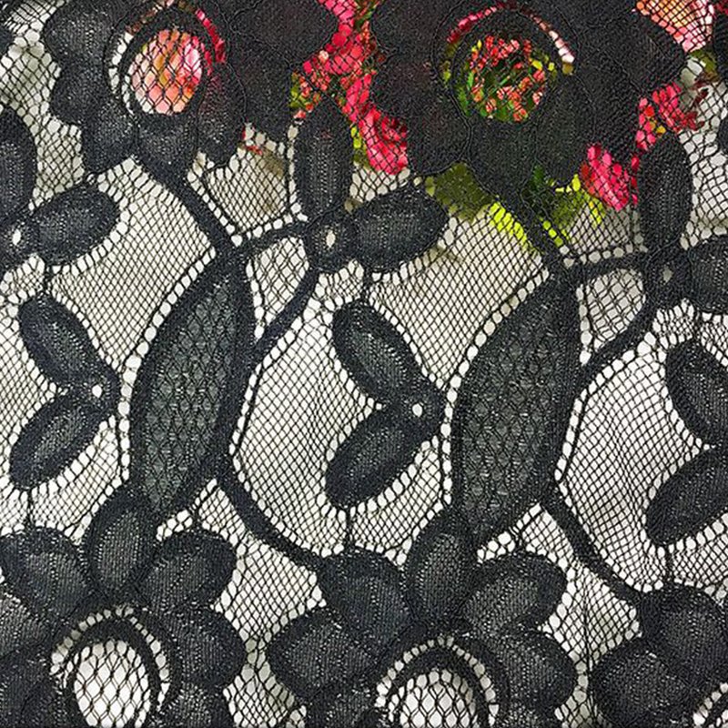 Lace Trim Rose Dress Nylon Lace Fabric for Women's Wear Wholesale Supp 6