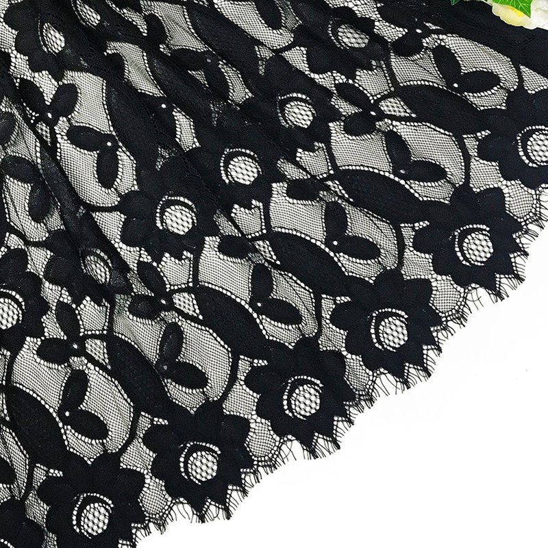 Lace Trim Rose Dress Nylon Lace Fabric for Women's Wear Wholesale Supp 9