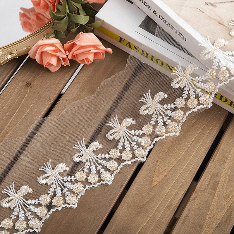 Butterfly Bridal Decorative Polyester Lace Fabric for Bridal Wholesale