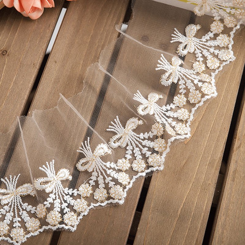 Butterfly Bridal Decorative Polyester Lace Fabric for Bridal Wholesale