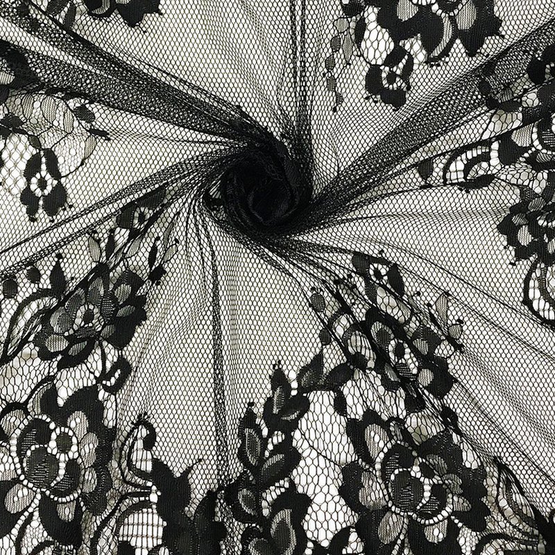 Lace Trim Nylon Thread Floral Nylon Lace Fabric for Bridal Wholesale S