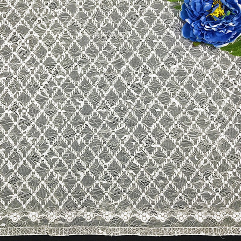 Embroidered Lace Lace Fabric Scallop Edge Polyester for Apparel Wholes