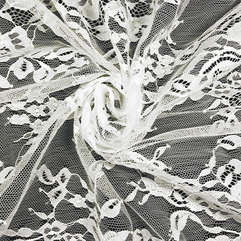 Floral Bridal Evening Nylon Warp Knit Lace Fabric for Bridal Wholesale