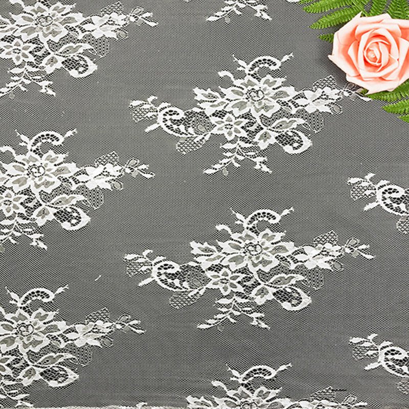 Floral Stripe Cutwork Nylon Lace Fabric for Bridal Wholesale Supplier