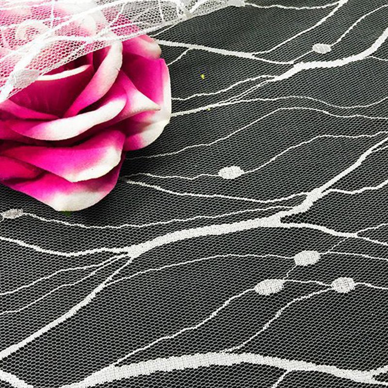 Stripe Wave Cutwork Nylon Lace Fabric for Bridal Wholesale Supplier 6