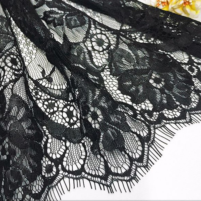 Lace Trim Wave Eyelash Nylon Lace Fabric for Women's Wear Wholesale Su 6