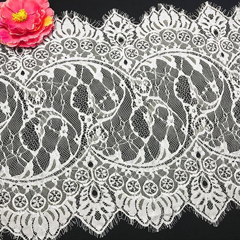 Lace Trim Nylon Thread Wave Nylon Lace Fabric for Apparel Wholesale Su