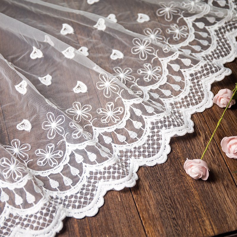 Lace Trim Milk Silk Bridal Polyester Lace Fabric for Lingerie Wholesal
