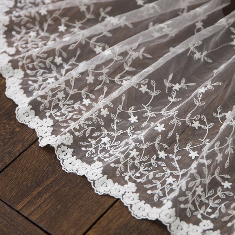 Lace Trim Milk Silk Bridal Polyester Lace Fabric for Lingerie Wholesal
